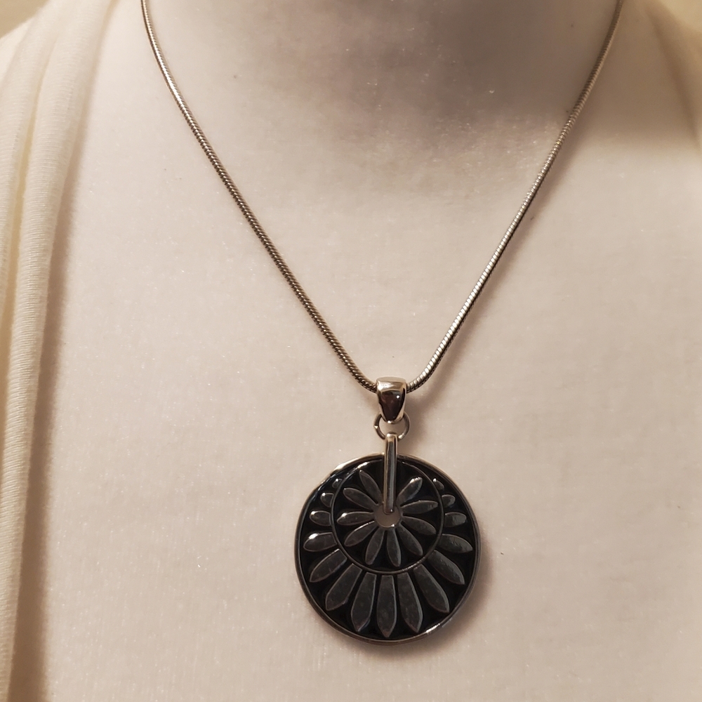 Silvertone Pendant and Chain